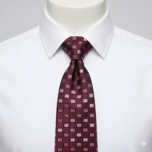 Kenneth Cole Reaction Silk Tie Geometric Cubes Red Formal Business Dress